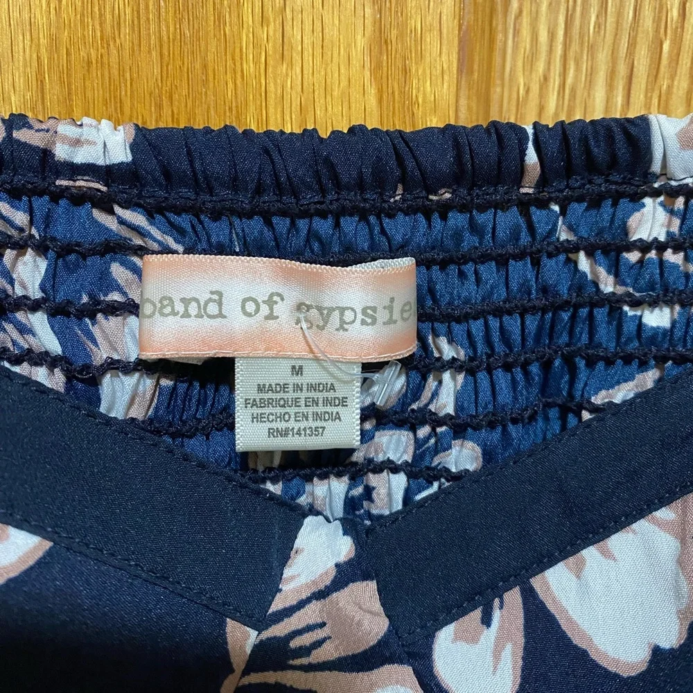 Band of Gypsies Boho Mini Dress - Blue/White/Tan - Picture 5 of 5